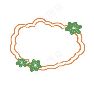 卡通清新荷花边框素材