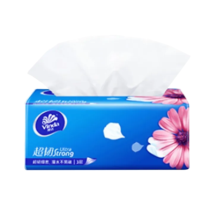 维达 超韧抽取式面巾纸抽纸纸巾130抽／包超市商品白底图免抠实物摄影png格式图片透明底