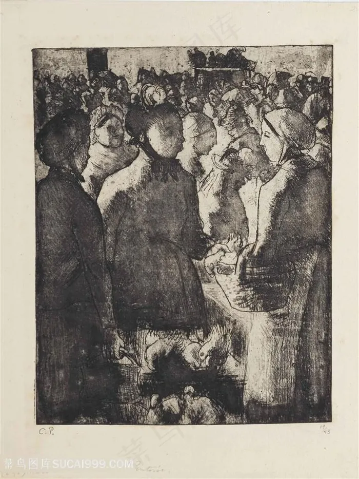 毕沙罗手绘素描高清人物插画