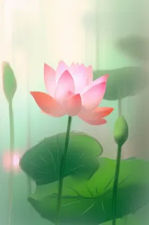 创意意境荷花粉色雾面背景