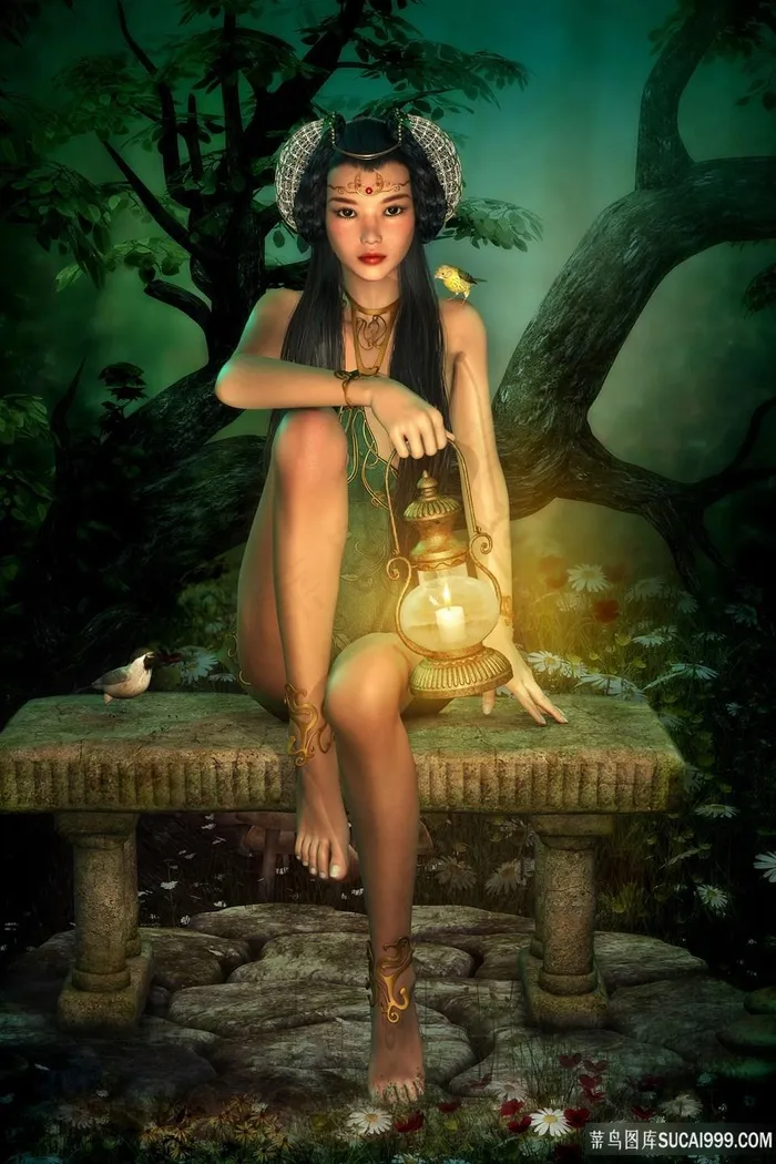 提着灯笼的高清古装美女图片