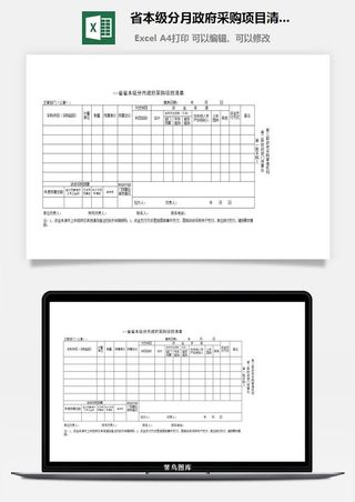 省本级分月*采购项目清单excel模板