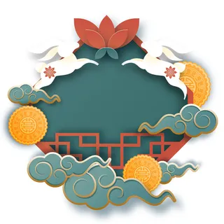 中秋节卡通白兔背景