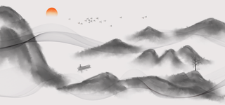 中国风古典中式水墨山水