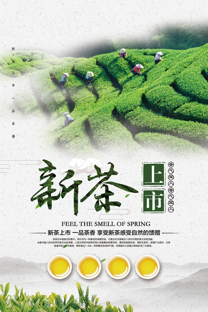 创意中国风新茶上市春茶上市宣传海报