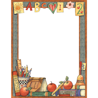 卡通学习工具边框褐色少儿兴趣班素材