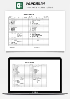 事业单位财务月报excel模板