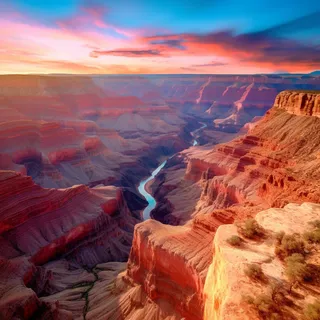 夕阳中的西北丹霞地貌风光摄影图