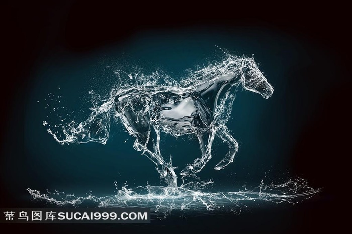 液体马匹系列 - 正在快走的液体马匹