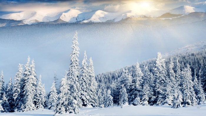 高清雪山雪景风景