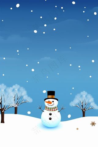 淡蓝雪地冬天清新背景