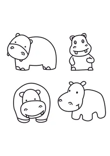 手绘简笔河马 手绘简笔河马