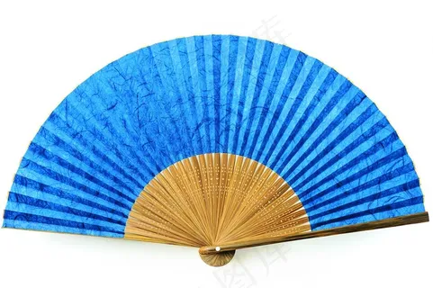 蓝色精美的扇子高清图片