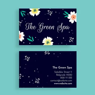 小清新花朵装饰名片