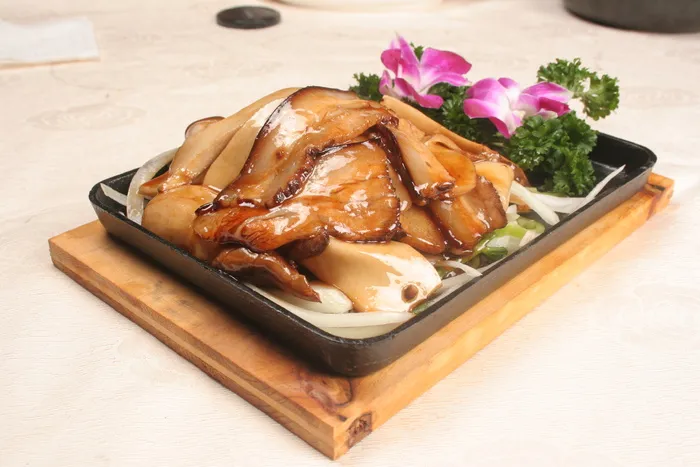 铁板腌肉查鲍菇36