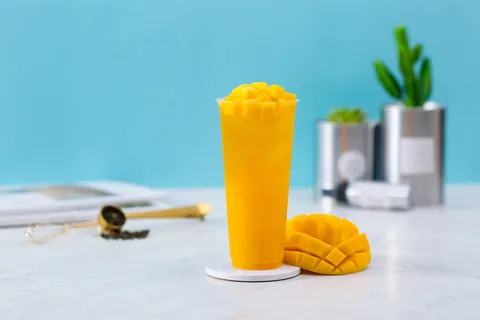 奶茶照片拍摄果汁芒果水果茶