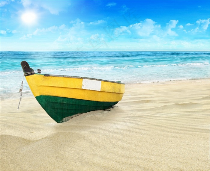 唯美夏季海滩景色摄影图