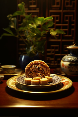 餐桌上的糕点饼干美食摄影图