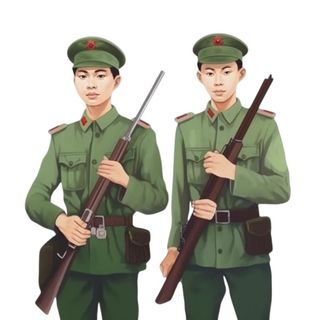 军人士兵拿着枪免抠