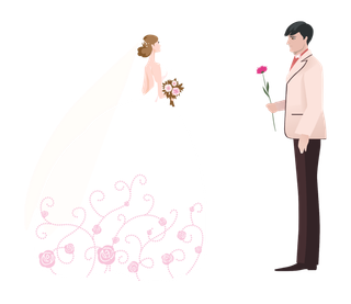 婚纱卡通人物婚礼白纱结婚婚纱摄影手绘