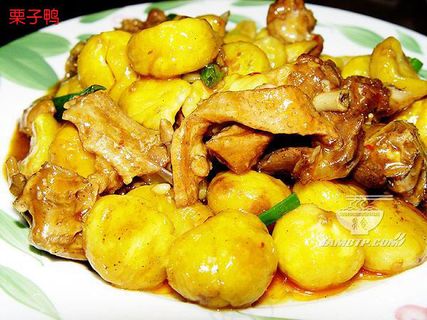 粟子鸭美食元素菜品