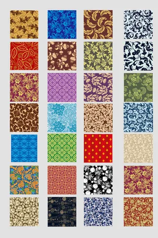 AI矢量花草底纹背景