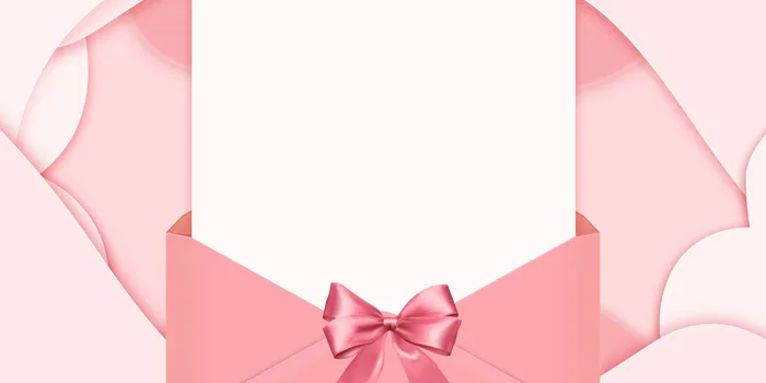 粉色漂亮信封教师节生日礼物