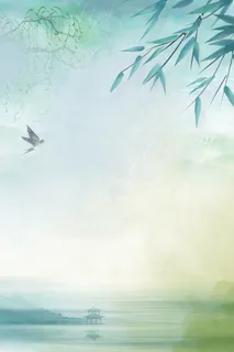 中国风背景 绿色 夏日 小暑