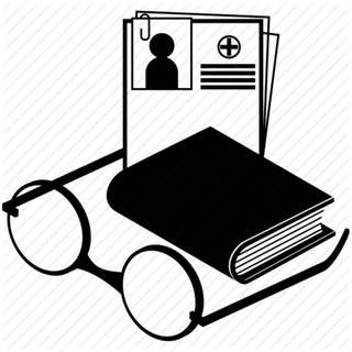 书本眼睛卡通剪影线条图少儿兴趣班