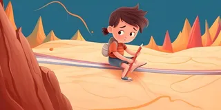 儿童放假写作业天空热气球卡通背景