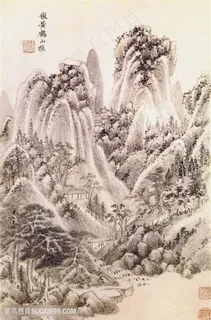 王时敏仿古山水册之仿黄鹤山樵国画图片 王时敏仿古山水册之仿黄鹤山樵国画图片