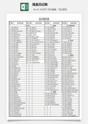 现金日记账excel模板