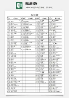 现金日记账excel模板 现金日记账excel模板