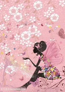 唯美花仙子艺术插画