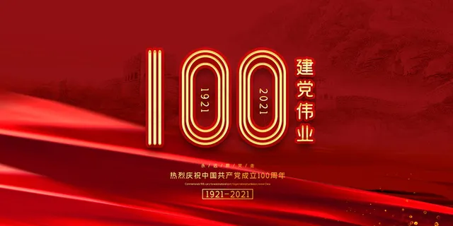 红色七一建党100周年海报