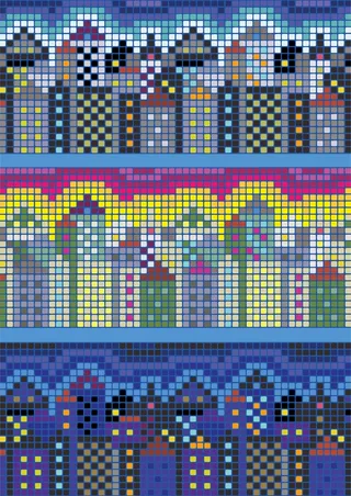 马赛克建筑格子拼凑