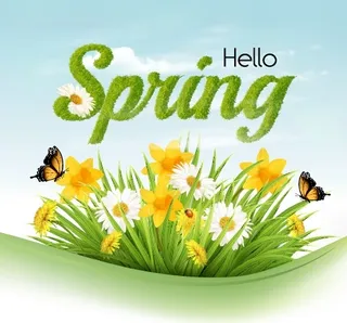 欢迎春天到花开风景