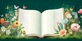书本植物绿色背景