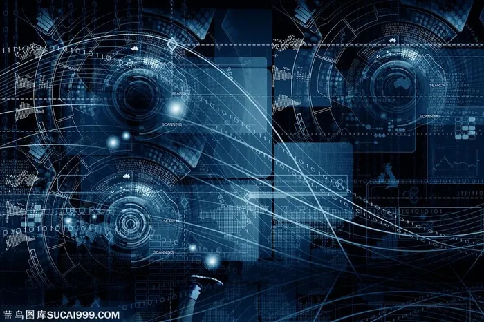 炫彩蓝色科技背景高清图