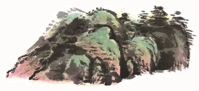 大山石头国画素材