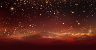 红色闪光粒子金色光芒背景