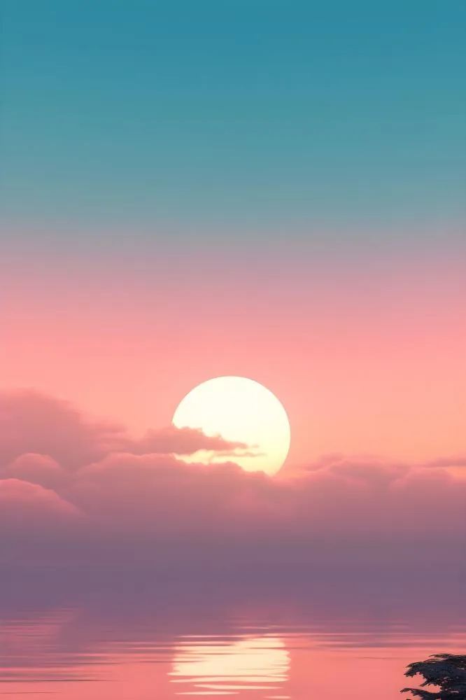 落日山脉青色简约背景(2400x3600)