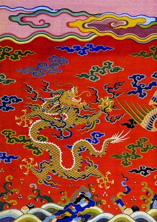 传统服饰龙纹背景