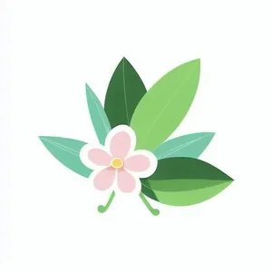 一朵花有绿叶环绕png免抠