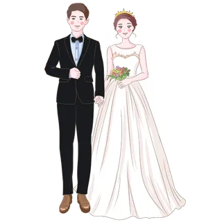 婚纱卡通人物婚礼白纱结婚婚纱摄影手绘
