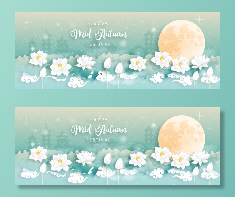 设计中秋节背景风景