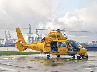 黄色救援直升飞机图片