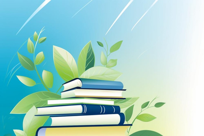 黄绿色清新渐变书籍背景