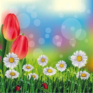 欢迎春天到花开风景