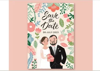 手绘婚礼邀请函